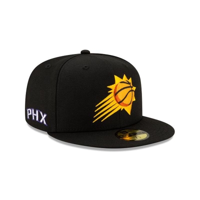 Black Phoenix Suns Hat - New Era NBA City Edition Alt 59FIFTY Fitted Caps USA5609874